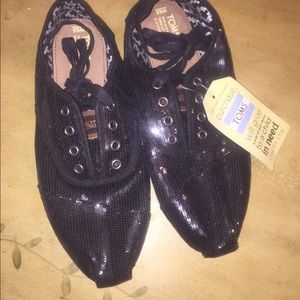 TOMS Black Sequined Shoes